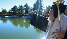 Ο αγιασμός των υδάτων στη λίμνη Μπελέτσι στις Αφίδνες