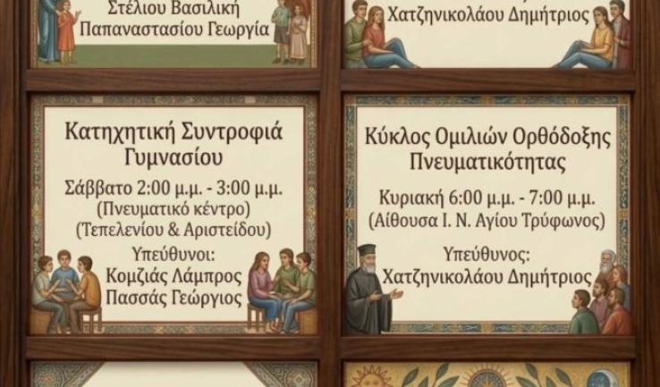 Δραστηριότητες ενορίας Αγ. Τρύφωνος Καματερού